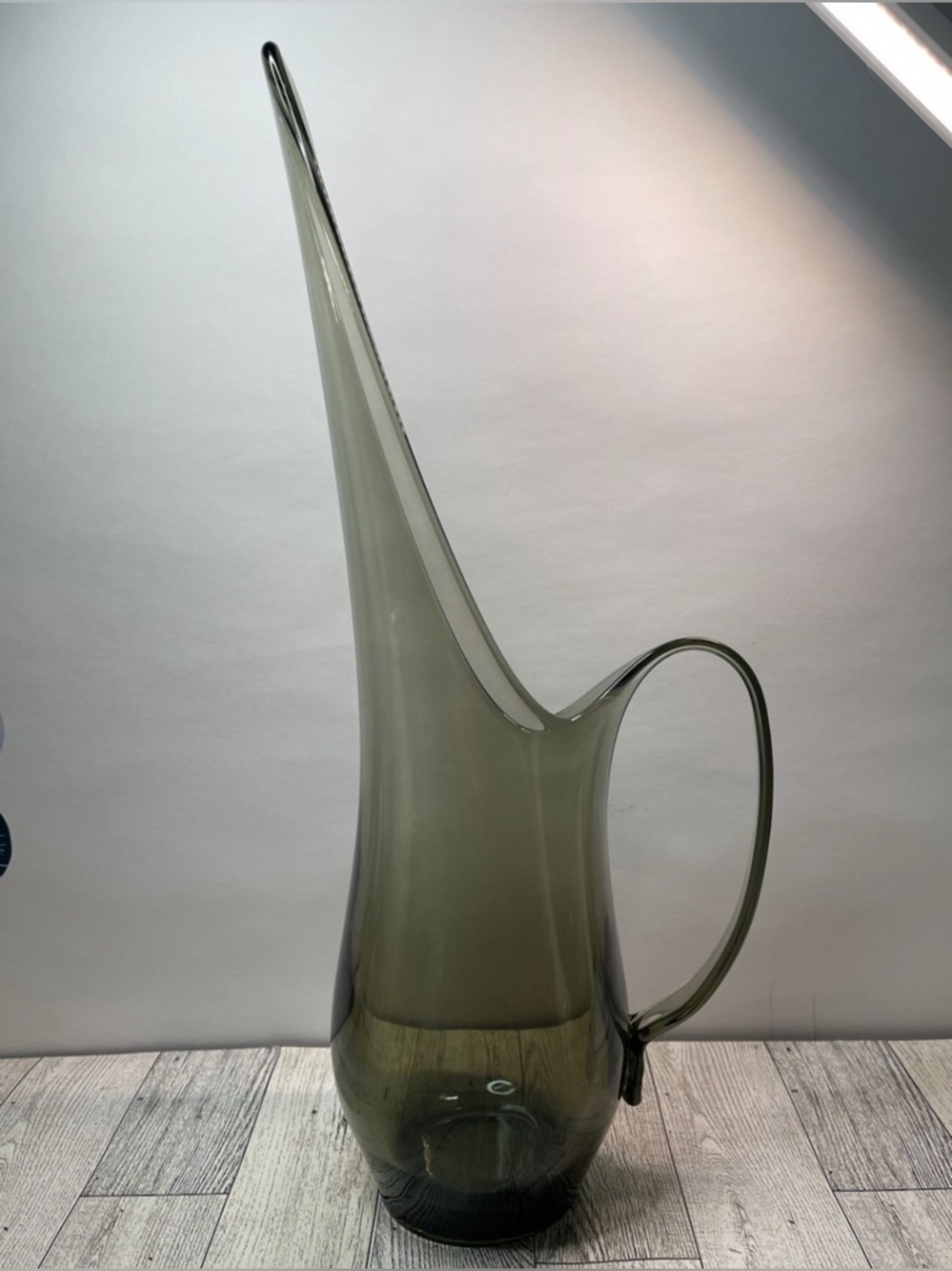 Vintage Viking MCM Swung Charcoal Colored Glass Pitcher
